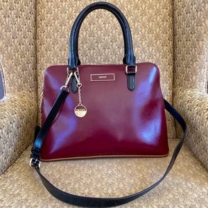DKNY Burgundy Red Saffiano Leather Bag
